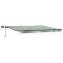 Udtrækkelig markise Grøn og Hvid 400 × 300 cm Stof og aluminium