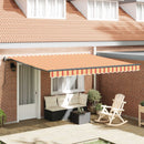 Udtrækkelig markise Gul og orange 400 × 350 cm