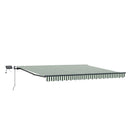 Utrækkelig Markise Grøn og hvid 450 ×300 cm Stof