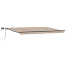 Udtrækkelig markise Beige 500 × 350 cm Stof og aluminium