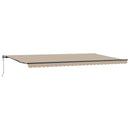 Udtrækkelig markise Beige 600 × 300 cm Stof og aluminium