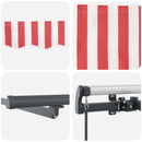 Utrækkelig Markise Rød og hvid 600 ×350 cm Stof
