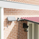 Utrækkelig Markise Rød og hvid 600 ×350 cm Stof