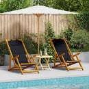 Strandstol med pude 2 pcs Brun Massivt Akacietræ