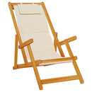 Strandstol med pude 2 pcs Brun Massivt Akacietræ