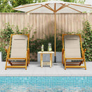 Strandstol med pude 2 pcs Brun Massivt Akacietræ