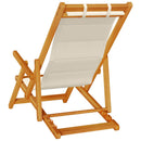 Strandstol med pude 2 pcs Brun Massivt Akacietræ