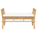 Havebænk med pude Brun 110 x 38 x 65cm Bambus