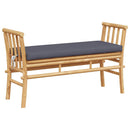 Havebænk med pude Brun 110 x 38 x 65cm Bambus