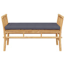 Havebænk med pude Brun 110 x 38 x 65cm Bambus
