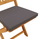 Sammenklappelig stol med pude 4 pcs Grå 49 x 57.5 x 92cm