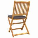 Sammenklappelig stol med pude 4 pcs Grå 49 x 57.5 x 92cm