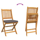 Sammenklappelig stol med pude 4 pcs Grå 49 x 57.5 x 92cm