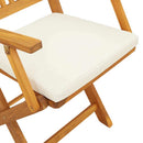 Sammenklappelig stol med pude 4 pcs Hvid 49 x 57.5 x 92cm