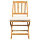 Sammenklappelig stol med pude 4 pcs Hvid 49 x 57.5 x 92cm