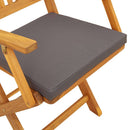 Sammenklappelig stol med pude 4 pcs Grå 49 x 57.5 x 92cm
