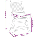 Sammenklappelig stol med pude 8 pcs Grå 49 x 57.5 x 92cm