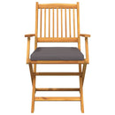 Sammenklappelig stol med pude 8 pcs Grå 49 x 57.5 x 92cm