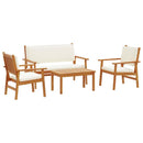 Havesofa Sæt 4 pcs Brun 120 x 65,5 x 79 cm Massivt Akacietræ