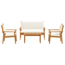 Havesofa Sæt 4 pcs Brun 120 x 65,5 x 79 cm Massivt Akacietræ