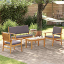 Havesofa Sæt 4 pcs Brun 120 x 65,5 x 79 cm Massivt Akacietræ