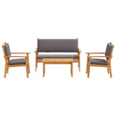 Havesofa Sæt 4 pcs Brun 120 x 65,5 x 79 cm Massivt Akacietræ