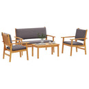 Havesofa Sæt 4 pcs Brun 120 x 65,5 x 79 cm Massivt Akacietræ