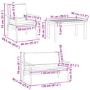 Havesofa Sæt 4 pcs Brun 120 x 65,5 x 79 cm Massivt Akacietræ