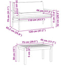 Havesofa Sæt 3 pcs Brun 120 x 65,5 x 79 cm Massivt Akacietræ