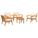 Bistrosæt med pude 5 pcs Brun Polyester
