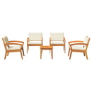 Bistrosæt med pude 5 pcs Brun Polyester