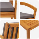 Bistrosæt med pude 5 pcs Brun Polyester