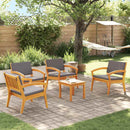 Bistrosæt med pude 5 pcs Brun Polyester