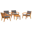 Bistrosæt med pude 5 pcs Brun Polyester