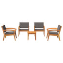Bistrosæt med pude 5 pcs Brun Polyester