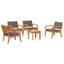 Bistrosæt med pude 5 pcs Brun Polyester