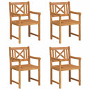 Havestole 4 pcs Naturfarvet Massivt Akacietræ