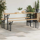 Øl Bordben 2 pcs Sort 39 x 3 x 75 cm Pulverlakeret stål