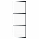 skydedør med hardwaresæt 76x205 cm sikkerhedsglas aluminium