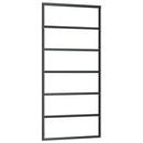 skydedør med hardwaresæt 90x205 cm sikkerhedsglas aluminium