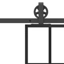 skydedør med hardwaresæt 76x205 cm sikkerhedsglas aluminium
