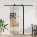 skydedør med hardwaresæt 76x205 cm sikkerhedsglas aluminium