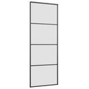 skydedør med hardwaresæt 76x205 cm sikkerhedsglas aluminium