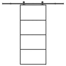 skydedør med hardwaresæt 90x205 cm sikkerhedsglas aluminium