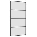 skydedør med hardwaresæt 102,5x205 cm sikkerhedsglas aluminium
