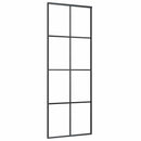 skydedør med hardwaresæt 76x205 cm sikkerhedsglas aluminium