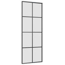 skydedør med hardwaresæt 76x205 cm sikkerhedsglas aluminium