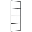 skydedør med hardwaresæt 76x205 cm sikkerhedsglas aluminium