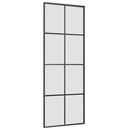 skydedør med hardwaresæt 76x205 cm sikkerhedsglas aluminium