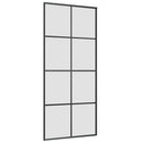skydedør med hardwaresæt 90x205 cm sikkerhedsglas aluminium